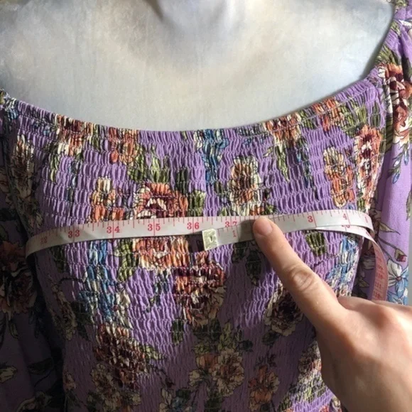 NWOT Xhilaration Lilac Purple Floral Smocked Dress - Picture 14 of 15